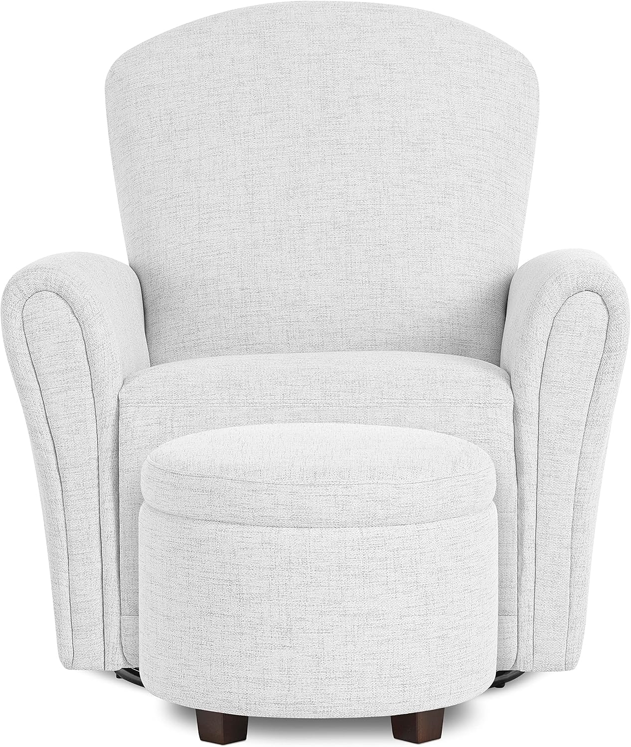 Evolur Vienna Swivel Glider with Ottoman, 360° Swivel, Without Nailhead Trim, Greenguard Gold & FSC-Certified, Nursery Chair in Fog Grey