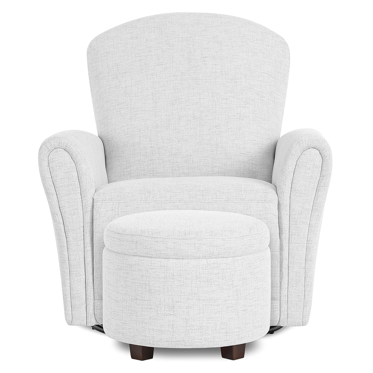 Evolur Vienna Swivel Glider in Fog Grey, Made from Sturdy and Sustainable FSC-Certified Wood, Easy to Assemble and Maintain, Features 360° Swivel Motion, Glider for Nursery