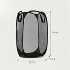 30 Pack Commercial Pop Up Laundry Hampers, 112L Large Capacity, Foldable Mesh with Steel Frame, Oxford Fabric Bulk Laundry Baskets for Hotels, College Dorm and Property Management,15.7x 27.6 inch