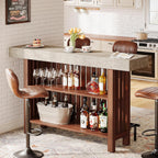 Tribesigns 63-Inch Large Home Bar Unit, 2-Tier Mini Bar Table, Height Pub Table with Footrest, Modern Coffee Bar Cabinet for Home Kitchen, Bistro, Dining Room, Living Room