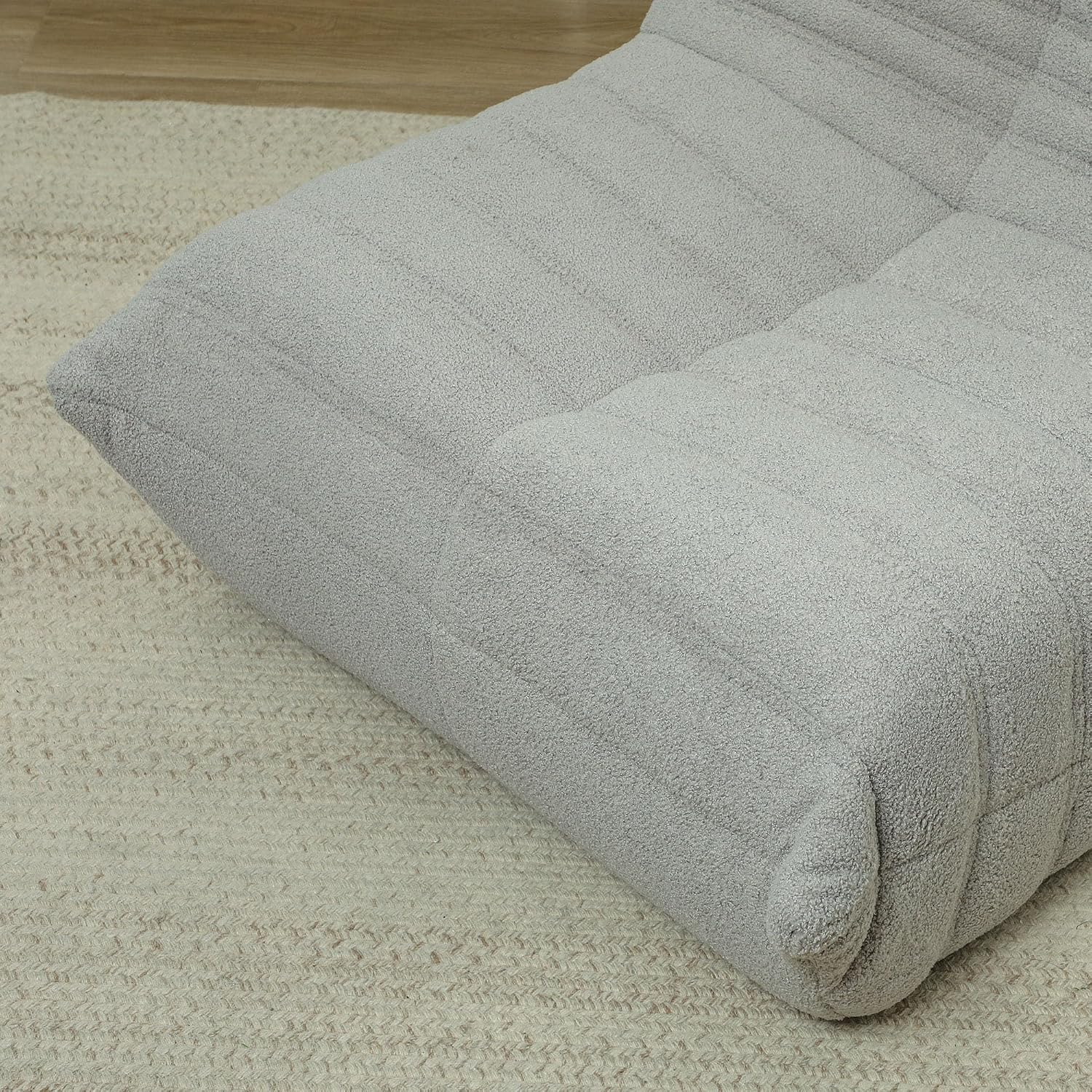 HOMCOM Bean Bag Chair for Adults, Giant Fireside Chair, Light Gray | Lazy Sofa, Bean Bag Sofa, High Density Comfortable Foam, Living Room, Bedroom