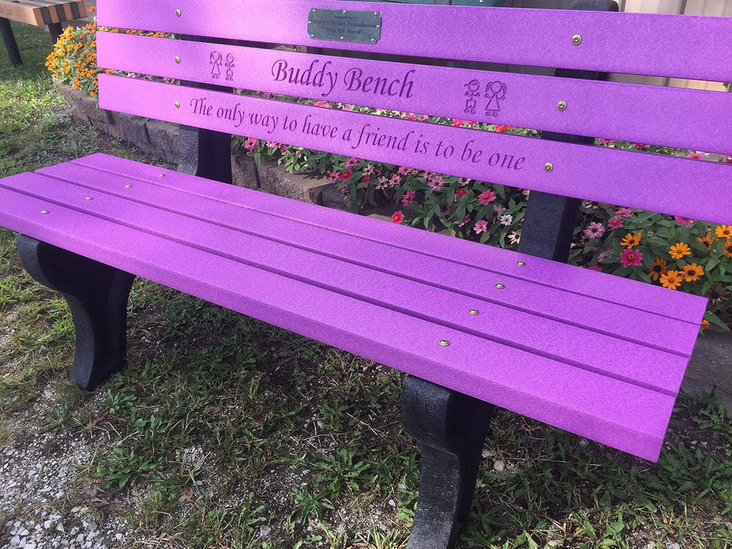 Buddy Bench with Recycled Plastic Frames (Any Color)