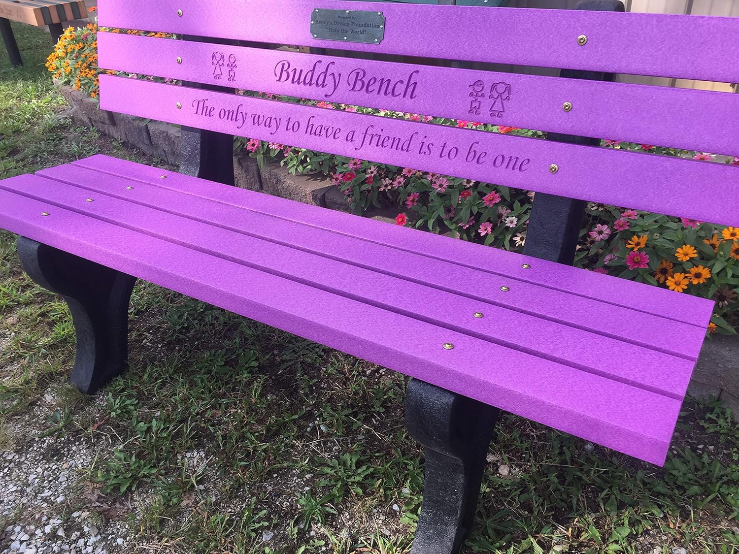 Buddy Bench with Recycled Plastic Frames (Any Color)