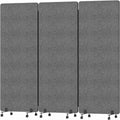 Soundproof Room Divider 3 Panels Rolling Room Divider with Wheels,Office Partitions Portable Wall, Freestanding Folding Partition Privacy Screens for Home, Office,Bedroom,Hospital,72x66in Dark Gray