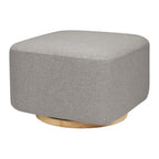 Babyletto Kiwi Gliding Ottoman in Performance Grey Eco-Weave with Light Wood Base, Water Repellent & Stain Resistant, Greenguard Gold and CertiPUR-US Certified