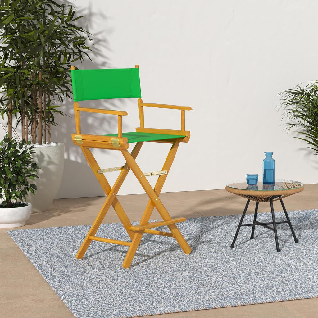 Casual Home Director's Chair ,Honey Oak Frame/Green Canvas,30" - Bar Height