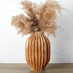BlossoME 11" Large Ceramic Vases Brown for Farmhouse Entryway Decorative Pottery Living Room Kitchen Decoration Fall Flower Vase for Pampas Grass Fireplace Mantel Console Table