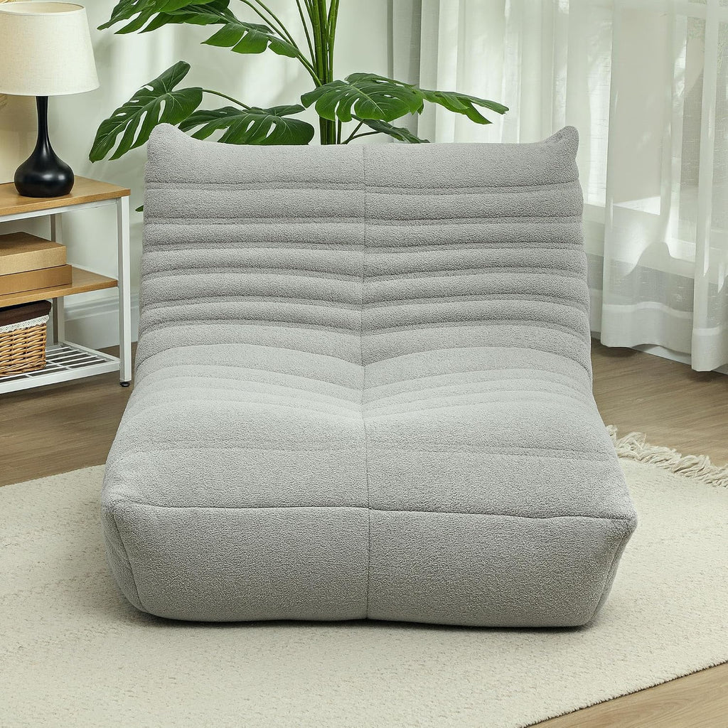 HOMCOM Bean Bag Chair for Adults, Giant Fireside Chair, Light Gray | Lazy Sofa, Bean Bag Sofa, High Density Comfortable Foam, Living Room, Bedroom