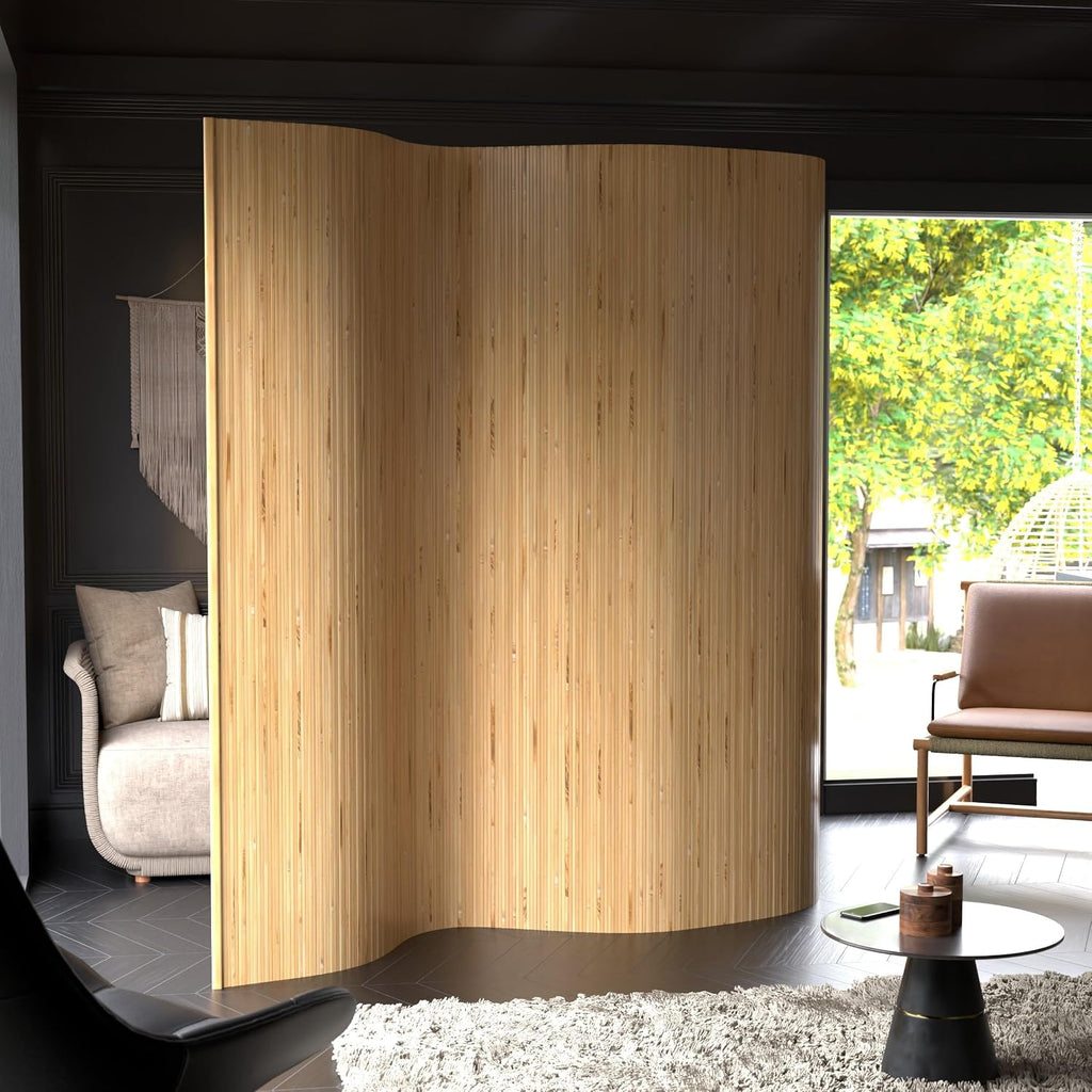 7 ft. Tall Reversible Bamboo Wave Screen - Burnt Bamboo