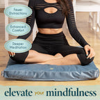 Florensi Zabuton Meditation Mat Velvet Floor Cushion for Sitting 32 x 32 in Meditation Pillow with Cotton Insert Floor Seating Cushion for Meditation Yoga Prayer and Relaxation