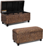 BIRDROCK HOME Hand-Woven Abaca Seagrass 36" Storage Bench with Lift-Top Lid (Brown Wash)