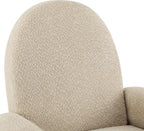 GDFStudio Swivel Glider Recliner Chair Nursery Rocker Recliner Chair with Boucle Upholstered High Back Single Seat Sofa Chair with Deep Seat Manual Nursing Reclining for Living Room, Almond