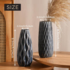 VICTOR & TERESA Ceramic Vase for Flowers, 10'' Set of 2 Decorative Blue Vases for Home Decor, Farmhouse Vases for Pampas Grass, Table, Mantel, Living Room, Shelf, Centerpieces, Gifts for Mom
