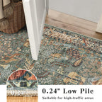 5x7 Washable Area Rug, Vintage Animals Print Boho Rug, Non Slip Low Pile Stain Resistance Floor Carpet for Living Room Bedroom Dining Room Nursery Home Decor