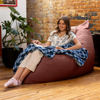 Jaxx Pillow Saxx 5.5-Foot Décor Bean Bag Giant Floor Pillow Lounge, Lush Velvet Mauve
