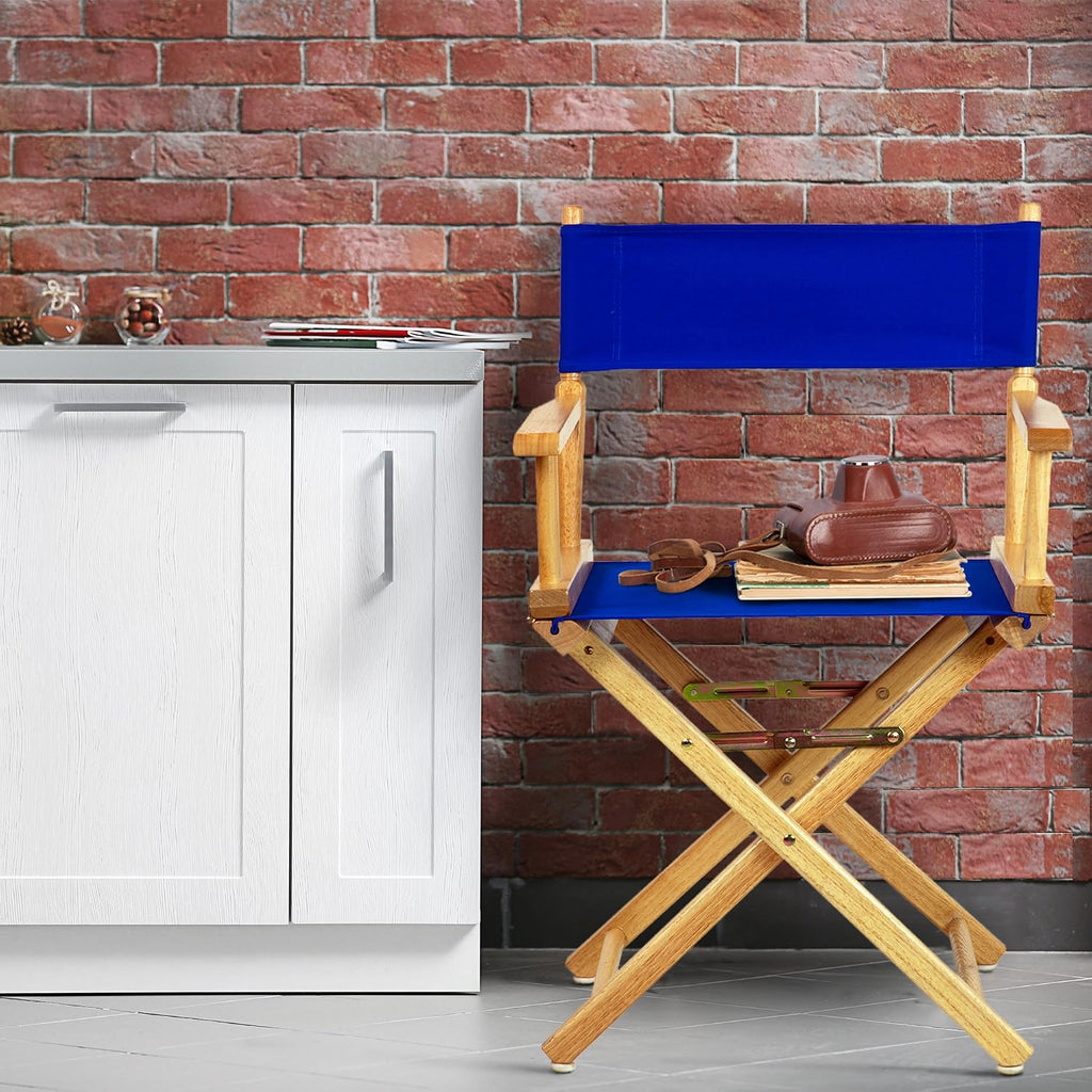Casual Home 18" Director's Chair Natural Frame with Royal Blue Canvas