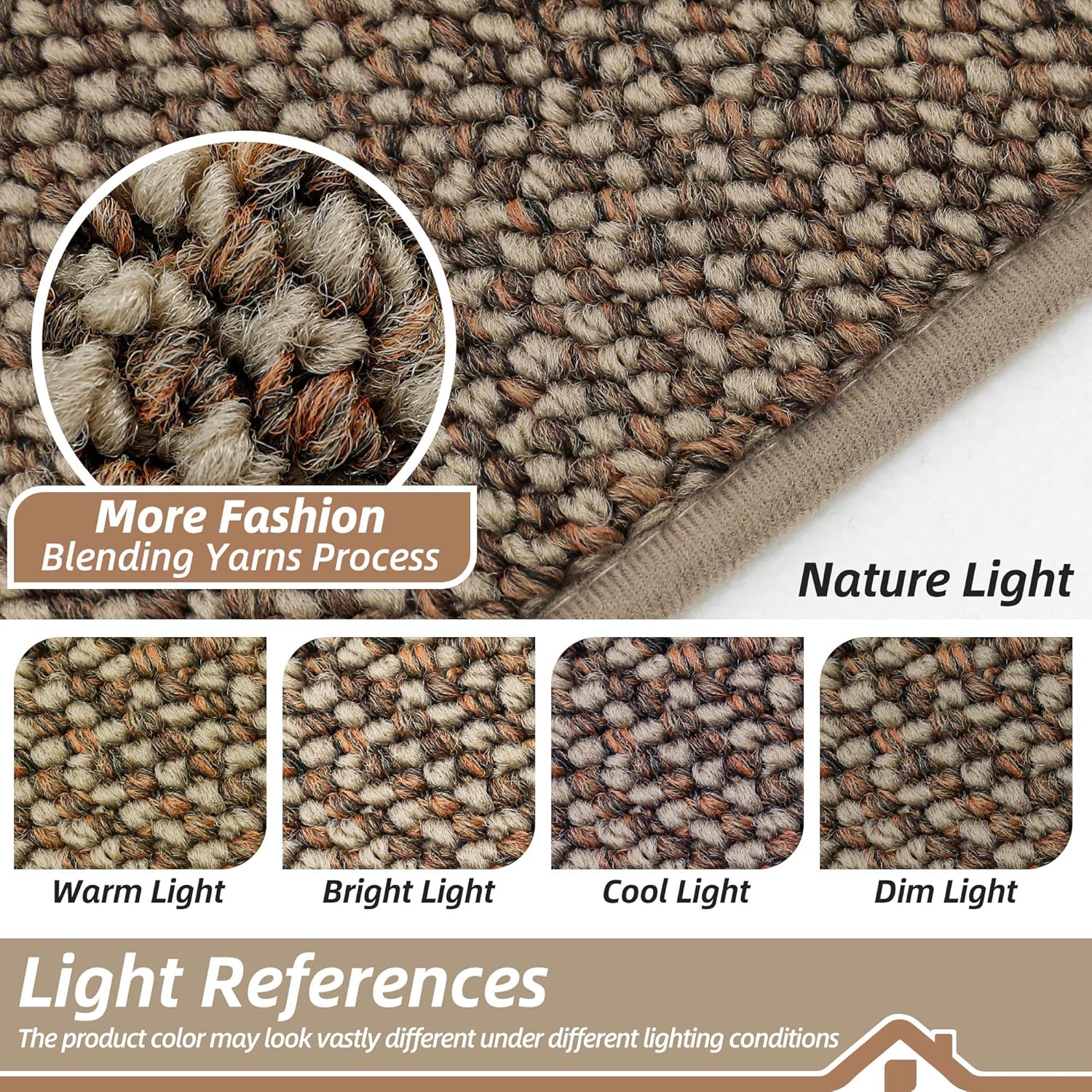 BEQHAUSE Dirt Trapper Door Mat 17" x 30" Half Circle Non Slip Washable Doormats Entrance Rugs Absorbent Welcome Low Profile Floor Mats for Front Back Door and Entryway, Taupe