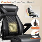 600LBS Large Big and Tall Office Chair, Heavy Duty Wide Ergonomic Gaming Office Chair with 5D Flip Arms, Comfy PU Leather Executive Office Desk Chair, Extra Wide Padded Seat, Adjustable Lumbar