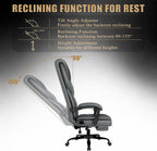 Gaming Chair, Office Chair with Inflatable Lumbar Support, Ergonomic Comfortable Wide Computer Chair with Footrest and Linked Soft Armrests, High Back 3D Enveloping Seat Cushion