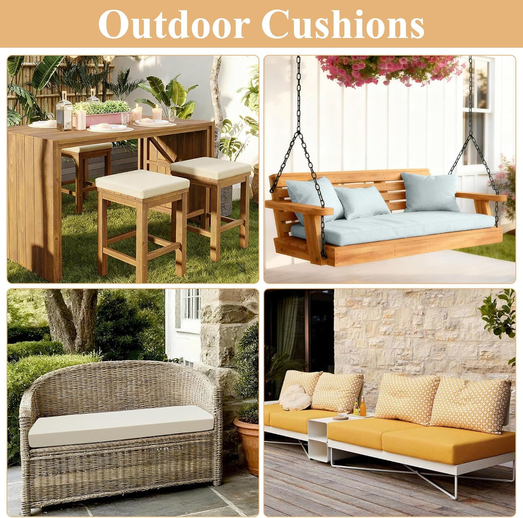 Waterproof Custom Size Bench Cushions for Indoor Outdoor Furniture, Bay Window Seat Cushions Indoor, Custom Cushions for Breakfast/Reading Bench Nook/Dining Entryway Mudroom Bench, Anti-Slip/Scratch