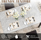 Hooseng Dining Table Set for 4, Faux Marble Small Kitchen Table Chairs Set of 4 with Luxurious Button Tufted Dinner Chairs for Kitchen and Dining(Brown)