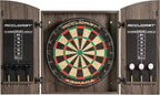 Accudart Armada Bristle Dartboard Cabinet Set – Official 18” Sisal Board, Self‑Healing Fibers, Grey Wood Cabinet, Round Spider Wires, Rotating Number Ring – Includes Steel‑Tip Darts