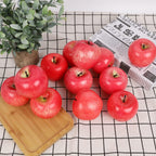 Cllayees Fake Fruit Artificial Apples, Set of 12 Decorative Fruit Lifelike Faux Apples Realistic Fruits Apple Decorations for Kitchen, Realistic Fake Fruits Party Props Home Decor