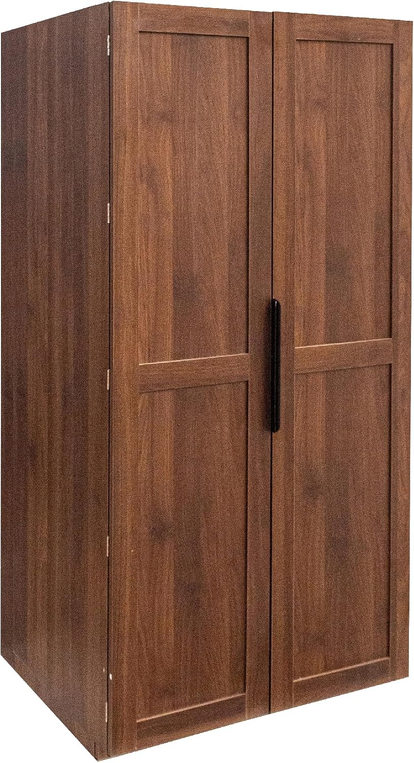 Farmhouse Kitchen Pantry Cabinet, 63" Tall Storage Cabinet with 2 Doors & Multi-Tier Shelves, Rustic Wood Cupboard for Kitchen, Dining Room, Walnut