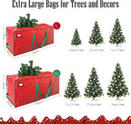 Cosy Family 7.5 ft Christmas Tree Storage Bag - Durable Heavy Duty Extra Large Artificial Xmas Holiday Tree Bag with Reinforced Handles and Dual Zippers Wide Opening - Red