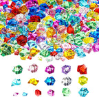 Syhood 570 Pcs 5 Sizes Multicolor Fake Acrylic Gems Crushed Ice Rocks Plastic Gemstones Pirate Treasure for Crafting Vase Fillers Table Scatter Sensory Bin Fillers Spring Centerpieces Decoration