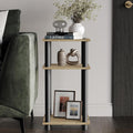 3-Tier End Table with Open Shelves, Natural Oak