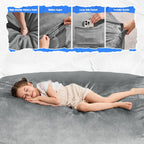 Hobestluk 4FT Bean Bag Chair Large Beanbag with Removable Cover Adult Bean Bag Chair with Portable Handle Desgin for Living Room Bedroom (Grey, 4FT)