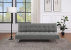 OSP Home Furnishings Sawyer Convertible Futon Sofa with Easy Lift and Stainless Steel Legs, Grey Fabric