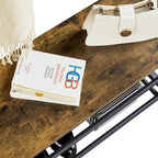 Yaheetech Metal Hall Tree with Shoe Storage Bench Entryway Coat Rack with 2 Shoe Shelves & 9 Movable Hooks, Rustic Brown
