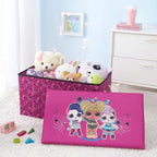 LOL Surprise Collapsible Toy Storage Bench and Ottoman, 14.5" H x 14.5" D x 25" L