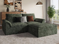 EASE MOOSE Modular Boneless Couch for Living Room, Modern Chenille Loveseat with Ottoman, Deep Seat Cloud Sectional Sofas for Small Spaces No Assembly, Green