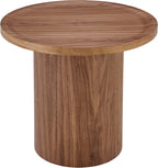 Euro Style Boden 24" End Table | Modern Minimalist Sculptural Accent Table | Ideal for Home, Office, or Lounge Spaces | Walnut