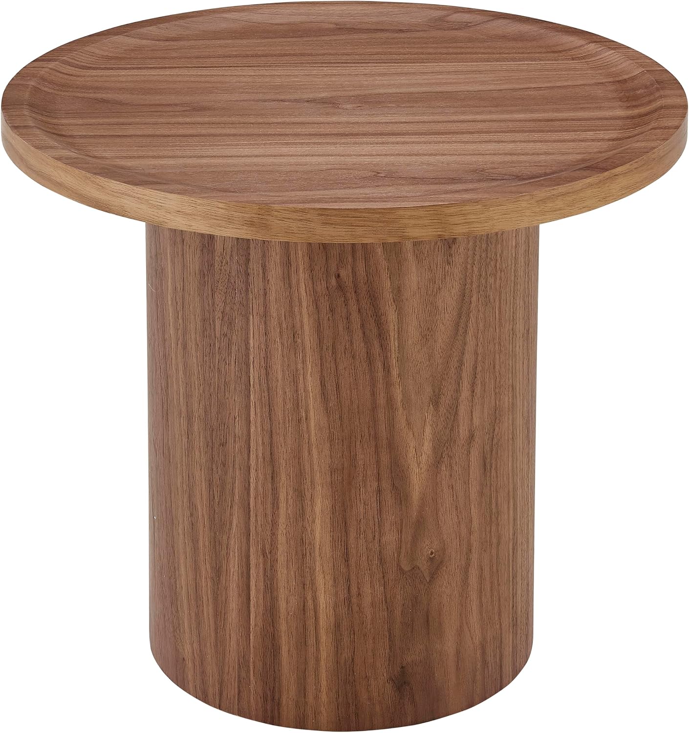 Euro Style Boden 24" End Table | Modern Minimalist Sculptural Accent Table | Ideal for Home, Office, or Lounge Spaces | Walnut