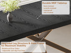 Extendable Dining Room Table for 4 6 8, 55"-71" Long Rectangle Kitchen Table,Wood Expandable Dining Table with Hidden Leaf & Storage, Space Saving, for Kitchen Dining Living Room, Modern, Black