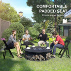 Resin Folding Chairs with Cushion - 4 Pack Black Folding Chairs, Lightweight Plastic Chairs, Comfortable Foldable Chairs for Wedding, Party, Home, Event, Indoor/Outdoor Use, 600lbs Capacity