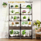 DynJest 5-Tier Bookshelf with Drawer, 70" Tall Ladder Shelf with Power Outlet &USB Fast Charging, Leaning Freestanding Shelves for Living Room, Home Office, Bedroom, Industrial Style, Espresso