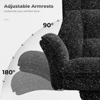 HOMRELEXA Big and Tall Office Chair, Flip Armrests for Pets & Cross Legged Sitting, Executive Ergonomic Computer Gaming Chair with Foot Rest, Gliter Fabric Wide Seat Reclining Desk Chair