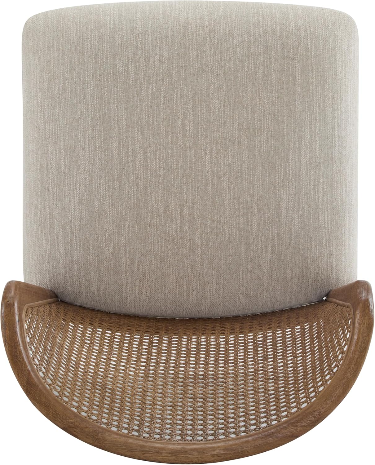 Christopher Knight Home Lilia Dining Chairs Set of 2, Modern Dining Chair with Fabric Upholstery, Rubberwood Frame Kitchen Chairs with Cane Webbing, Extra Seat for Dining Room, Beige + Walnut