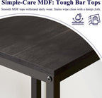 Lutown-Teen Square Bar Table, High Top Table - Industrial Metal Frame for Small Spaces & Narrow Kitchens, 23.6x23.6x36.9 in (LxWxH), Easy Assembly, Black