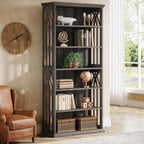Tribesigns 6-Tier Gray Bookshelf, 75-Inch Tall Bookcase, Large Bookshelves and Bookcases Freestanding Display Shelves, Wood Book Shelf for Living Room, Home Office, Bedroom, Gray
