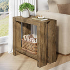 Tribesigns 2-Tier Narrow Side Table, Farmhouse Wooden Sofa End Table with Bottom Shelf, Skinny Accent Nightstand for Small Space, Living Room, Bedroom, Easy Assembly (1)