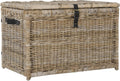 happimess HPM9004B Michael 35" Wicker Storage Trunk, Collapsible for flat storage, Rattan-Kubusoft Gray, Coastal for Office, Dorm Room-LivingRoom, Bedroom, Dining Room, Natural
