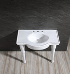 Fauceture VPB1378B Imperial 37" x 22" Ceramic Console Sink Basin, White