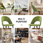 Dining Chairs Set of 4, Upholstered Velvet Dining Room Chairs with Ergonomic Curved Backrest, Wooden Modern Kitchen Chair for Kitchen Restaurant Cafe, Pistachio Green