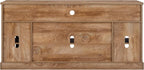 OKD 70" Farmhouse TV Stand for TVs up to 80", Light Knotty Oak | 33" Tall, Rustic Entertainment Center, Sliding Barn Door, Large Open Storage Shelf, 2 Storage Cabinets, Living Room, Bedroom